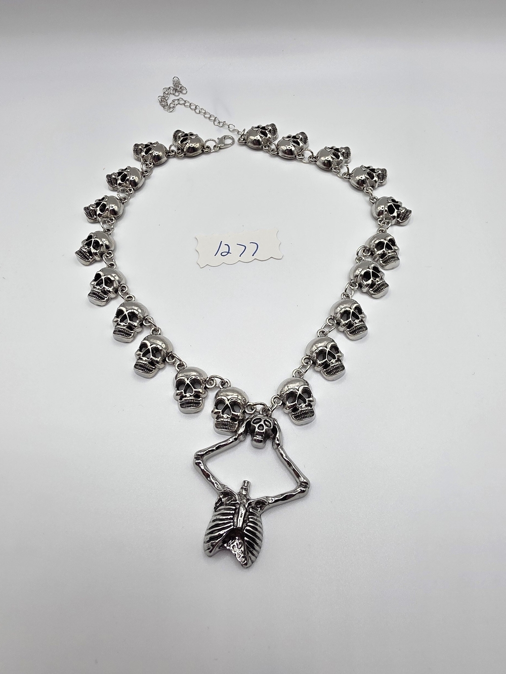 Silver Skull Necklace - Gothic Women Jewelry